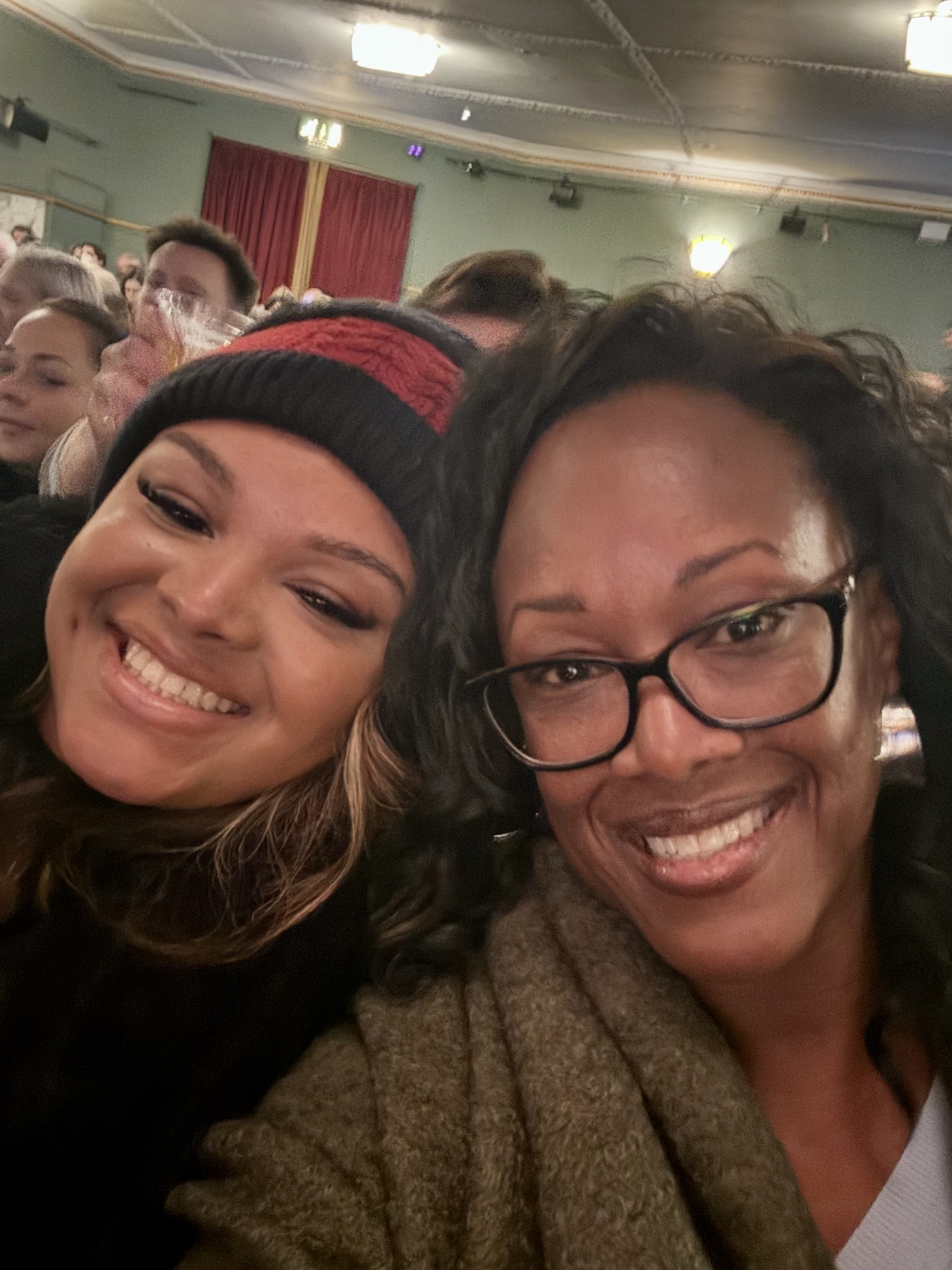 The author, Bernette, and her daughter at the Tina musical.